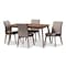 Baxton Studio Kimberly Mid-Century Modern Beige and Brown 5-Piece Dining Set 145-7181-7946 - alternate 1